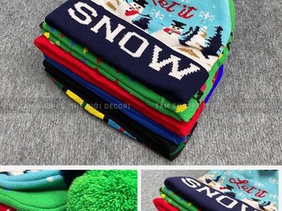 Nón Noel vải len có Led chớp nháy [Co giãn - Nhiều kiểu] NON-X-11